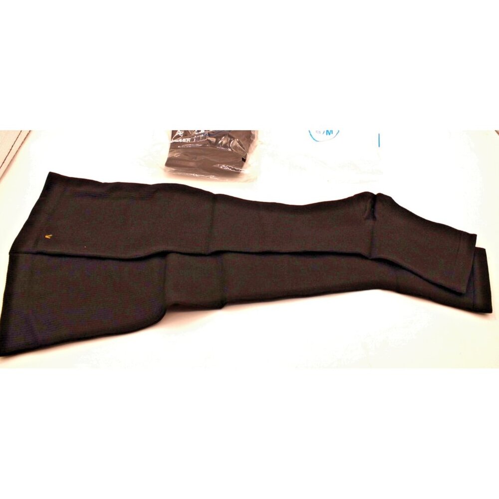 NEW Black Toeless Compression Socks S/M Knee High Elastic Stretch Open Toe 2 pr